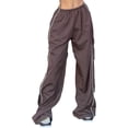 thumbnail image 3 of Womens Parachute Pants Wide Leg Baggy Pants Y2K Elastic Waist Jogger Sweatpants Track Pants Streetwear, 3 of 11
