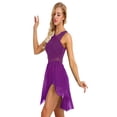 thumbnail image 2 of MSemis Female Dance Leotard Dress V-Neck High-Low Skirt XS to 3XL, 2 of 7