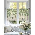 thumbnail image 4 of Spring Botanical Sheer Curtains 45 Inch Length 2 Panels Set Window Treatments, Watercolor Leaves Flowers Birds Beige Rod Pocket Semi Curtains for Living Room/Bedroom/Kitchen Décor, 104"W x 45"L, 4 of 7