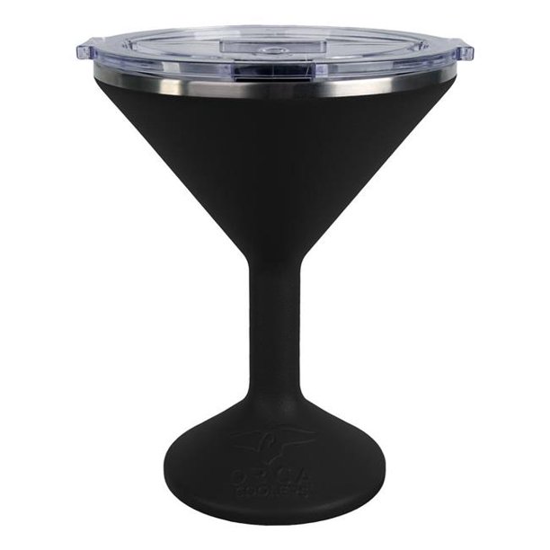 Orca ORCTINIBK 8 oz Tini Insulated Martini Glass, Black