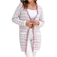 thumbnail image 2 of Chaquetas y abrigos casuales sin capucha de manga larga, cárdigan de punto popular para mujer, chaqueta de colores a la moda con borlas, chaqueta/chaqueta casual con capucha de manga larga, cárdigan s, 2 of 9