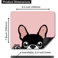 thumbnail image 2 of Square Pink Mouse Pad, Black Frenchie Puppy Mousepad, France Bulldog Mouse Pad, Personalized Non-Slip Rubber Mousepad Gaming Mouse Pads for Computers Laptop, 9x8 inch, 2 of 6