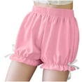 thumbnail image 6 of Lenpel Girls' Shorts Summer Casual Elastic Waist Ruffle Hem Pull on Under Dress Lantern Shorts Shorts Workout Athletic Shorts 4-17 Y, 6 of 6