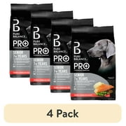 (4 pack) Pure Balance Pro+ Senior Salmon & Brown Rice Recipe Dry Dog Food, 16 lbs