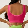 thumbnail image 3 of SMihono Butterluxe Womens U Back Sports Bra - Scoop Neck Padded Low Impact Yoga Clothes Workout Crop Top with Built in Pads Pink L, 3 of 3
