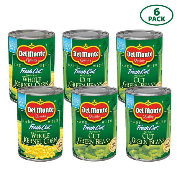 (6 Cans) Del Monte Variety Pack, Green Beans & Corn, Cans