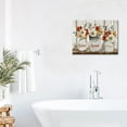 thumbnail image 3 of Farmhouse Flower Bathroom Decor Wall Art Rustic Country Red Floral Hummingbirds Pictures Wall Decor Relax Soak Unwind Bathroom Sign Canvas Painting Prints Artwork Framed for Bathroom 16"x12", 3 of 6