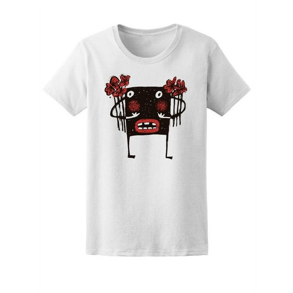 Grunge Monster With Flowers Tee Women's -Image by Shutterstock