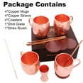 thumbnail image 4 of Moscow Mule Copper Mugs - Set of 4-100% HANDCRAFTED Solid Copper Mugs, Gift set, 4 of 7