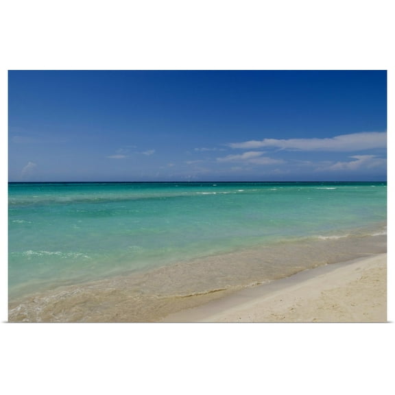 Great BIG Canvas | Rolled Bill Bachmann Poster Print entitled Beautiful blue water and beaches of Cuba's best beach, called Varadero, in Cuba