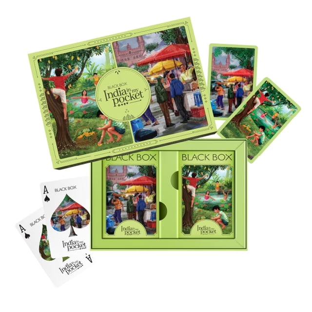 Black Box Premium India In My Pocket - Seasons Twin Pack | Standard Size Paper Playing Cards Make Perfect Cards For Rummy, Bridge For Adults - Multicolour Playing Cards