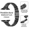 thumbnail image 4 of ZYX Slim Metal Band for Apple Watch, Women's 14mm Thin Metal Strap with Tool, Black, 44mm/45mm/46mm/49mm/42mm(series 1 2 3), 4 of 7
