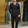 thumbnail image 5 of Men's 2 Piece Double Breasted Suits Slim Fit Tuxedo Jacket and Dress Pants Set for Wedding Business Prom, 5 of 6