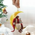 thumbnail image 6 of iju7gthy 4th of July Dog and Jesus Sitting on The Moon Hanging Ornament, Christmas Ornament Decoration, 6 of 9