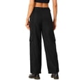thumbnail image 3 of Pantalones cargo de mujer Daring Diva de tiro medio, anchos y casuales Y2K con bolsillos XS Negro, 3 of 6