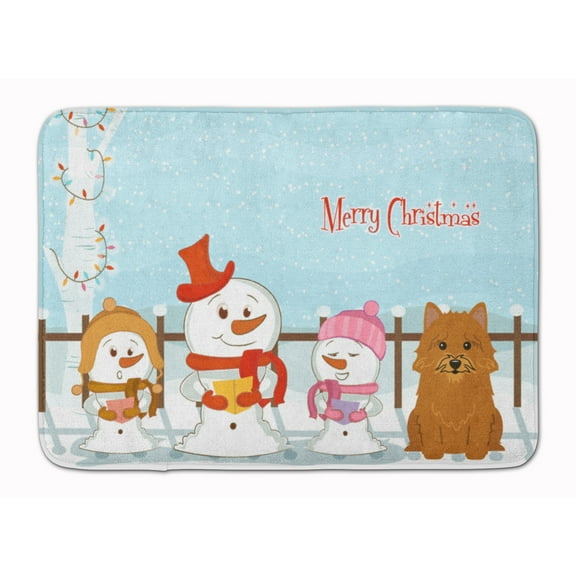 Merry Christmas Carolers Norwich Terrier Machine Washable Memory Foam Mat