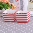 thumbnail image 4 of EeaseMX 12 piezas de vajilla desechable de papel para fiestas, baby shower, cumpleaños (caja pequeña de palomitas, rayas rojas), 4 of 7