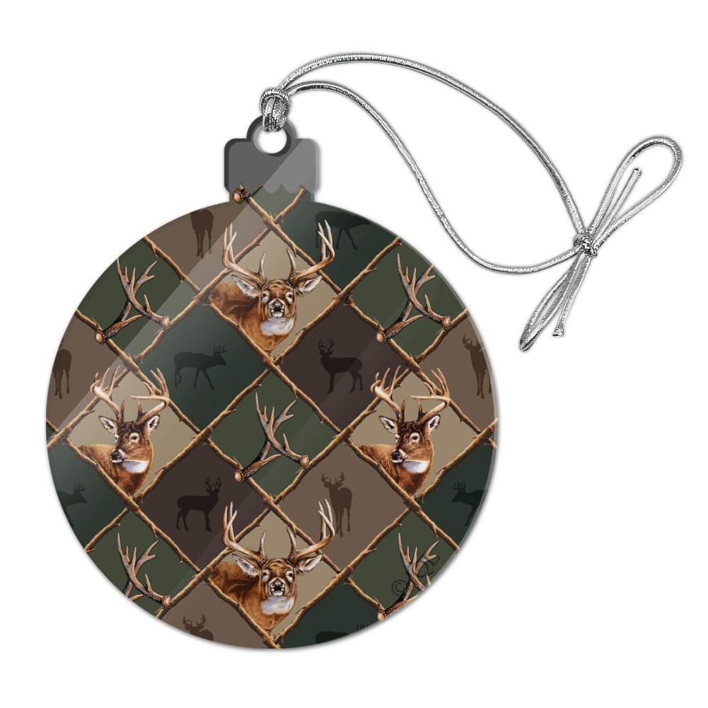 Deer Antler Hunting Hunter Camouflage Diamond Acrylic Christmas Tree