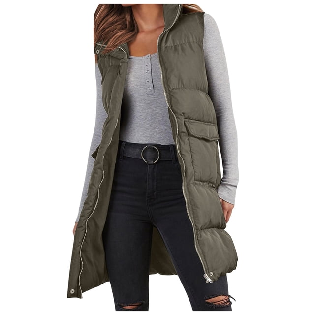 Veste Longue Matelassée à Capuche pour Femmes, Couleur Unie, à Simple Boutonnage, Cardigan Manteau