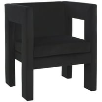 SAFAVIEH Vidar Modern Style Accent Chair, Black Velvet