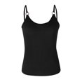 thumbnail image 5 of AWZXDE Cotton Tops for Women Fashion Solid Color Sleeveless Knitted Spaghetti Strap Cami Top, 5 of 6