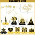 thumbnail image 2 of 10 Pcs 60th Birthday Decoration for Men Women 60th Birthday Table Decorations Cheers to 60th Birthday Honeycomb Centerpieces Cake Topper 1965 Table Topper Black and Gold 60th Birthday Party Favors, 2 of 7