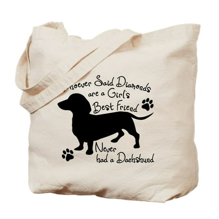 CafePress - Dachshund: Girls Best Friend - Natural Canvas Tote Bag, Cloth Shopping