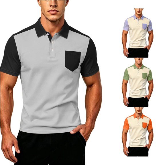 SHUNSUI ’s Shirt – Classic Patchwork Casual Wear for Everyday Comfort and Style Night Shirts for Men Small Shirts Men Size Small Shirts Short Sleeve Scrub Jackets Shirts Men Pack Men Big Tall