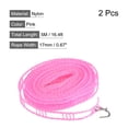 thumbnail image 2 of Unique Bargains 16.4ft Nylon Portable Clothesline Windproof Non Slip Washing Line, Pink 2 Pack, 2 of 5