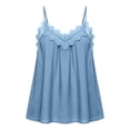thumbnail image 4 of Fewfanhot Women's Lace Trim V-Neck Camisole Tank Top, Spaghetti Strap Casual Summer Flowy Blouse, Sleeveless Loose Fit Cami, S-3XL, 4 of 7