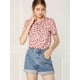 thumbnail image 3 of Blusa para Mujer Allegra K estampado de Cereza cuello con Corbata de lazo Rosa L, 3 of 6
