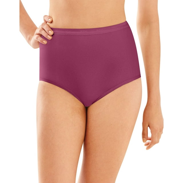 Bali Womens Full-Cut-Fit Stretch Cotton Brief - Best-Seller, 9, Deep Cerise