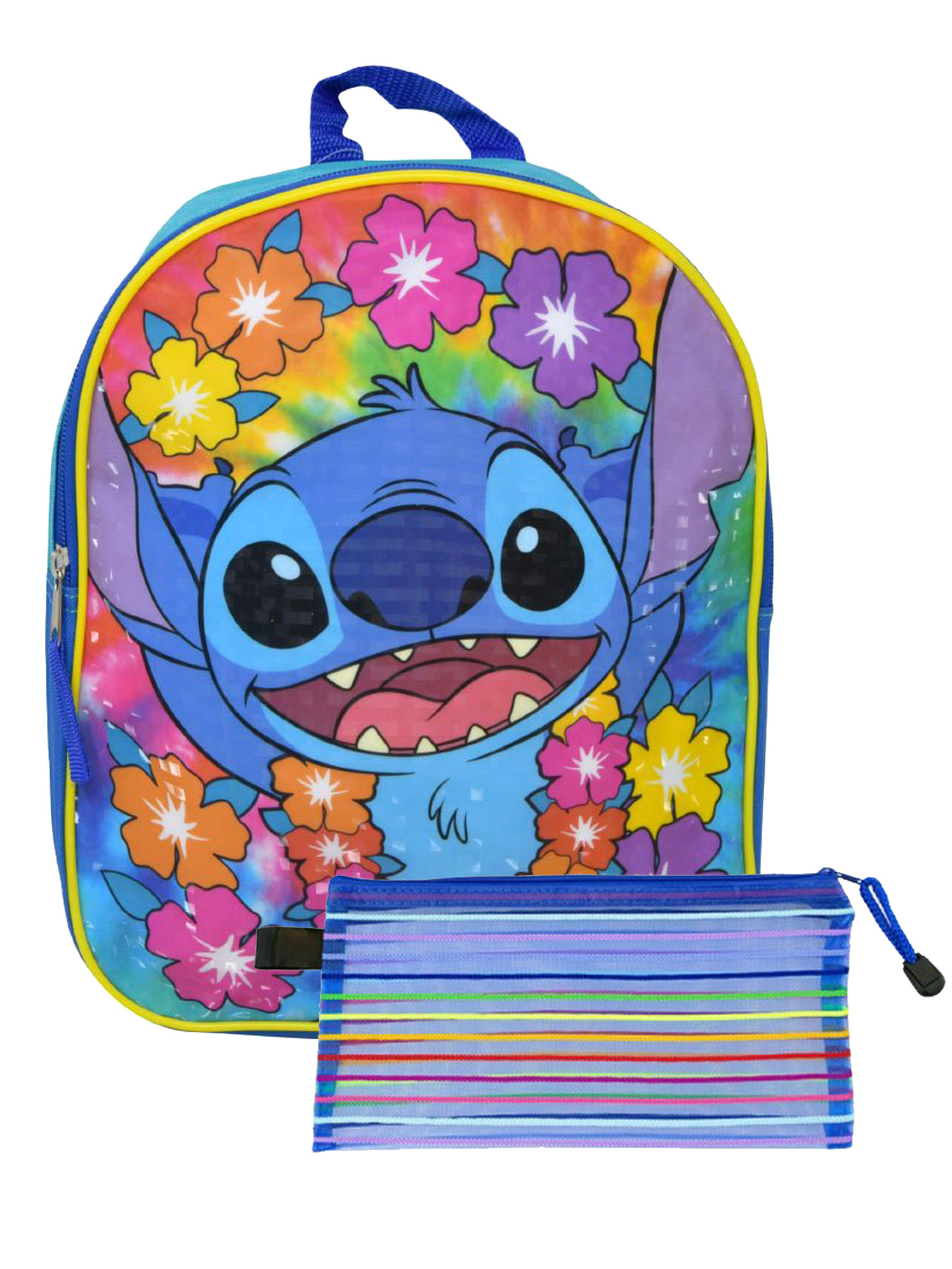 Disney Stitch Mini Backpack 11" Hawaii w/ Mesh Accessories Pencil Pouch