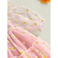 thumbnail image 6 of Bagilaanoe Toddler Baby Girl Summer Dress Daisy Print Long Sleeve A-line Princess Dresses 3M 6M 12M 18M 24M 3T Kid Patchwork Tulle Skirt, 6 of 8