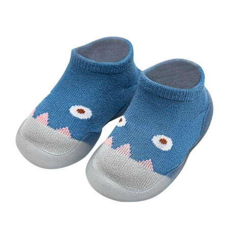 

Odeerbi Clearance Baby Boys Girls Non-Slip Shoe-Socks Shoes Infant Toddler Footwear Newborn Prewalker First Walker Dark Blue