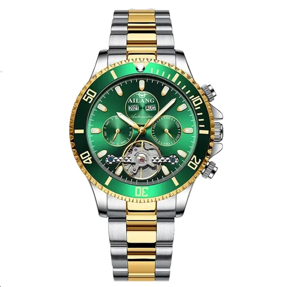 Tourbillon Mechanical Watch for Men Automatic Skeleton Mens Watches Top Brand Luxury Stainless Steel Strap Men