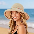 thumbnail image 3 of Straw Hats for Women Wide Brim Sun Hat Foldable Packable Beach Hat for Vacation Travel, 3 of 5