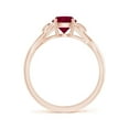 thumbnail image 2 of ANGARA Natural Nature Inspired 1 ct Ruby Crossover Engagement Ring with Leaf Motifs in 14K Rose Gold for Women (Size-6mm) | July Birthstone, Anniversary, Jewelry Gift for Women | Natural Ruby Ring, 2 of 9
