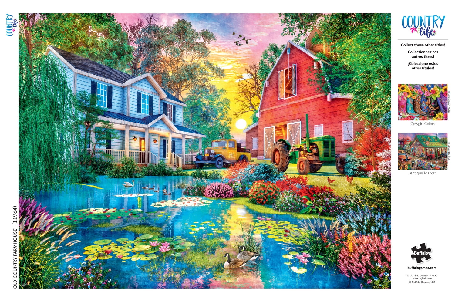 Buffalo Games 1000-Piece Dominic Davison Old Country Farmhouse Interlocking Jigsaw Puzzle