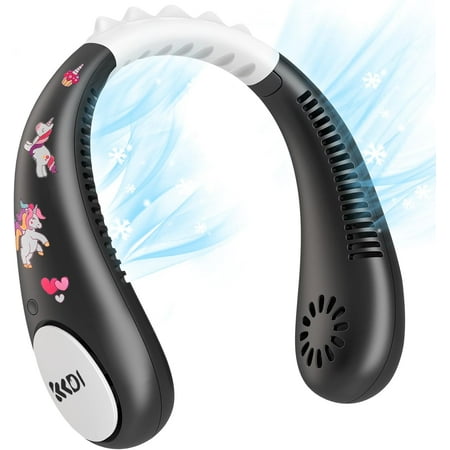 

Kids Neck Fan Bladeless Neck Fan for Kids 2600mAh Portable Rechargeable Cooling Fan for Kids 4-14Y Girls/Boys with Sticker 4 Speeds & Lightweight Personal Fans for Your Neck Travel