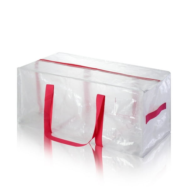Bolsa de mudanza Bolsa tejida con cremallera Gran capacidad de almacenamiento Bolsa de mudanza reforzada Bolso de mano de PE