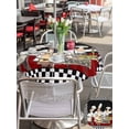 thumbnail image 5 of Outdoor Tablecloths with Umbrella Hole & Zipper, Chef Round Tablecloth 54 Inch, Cartoon Cute Watercolor Cooking Black Plaid Waterproof Table Cloth, Patio/Pool/Picnic Table Covers, 5 of 8