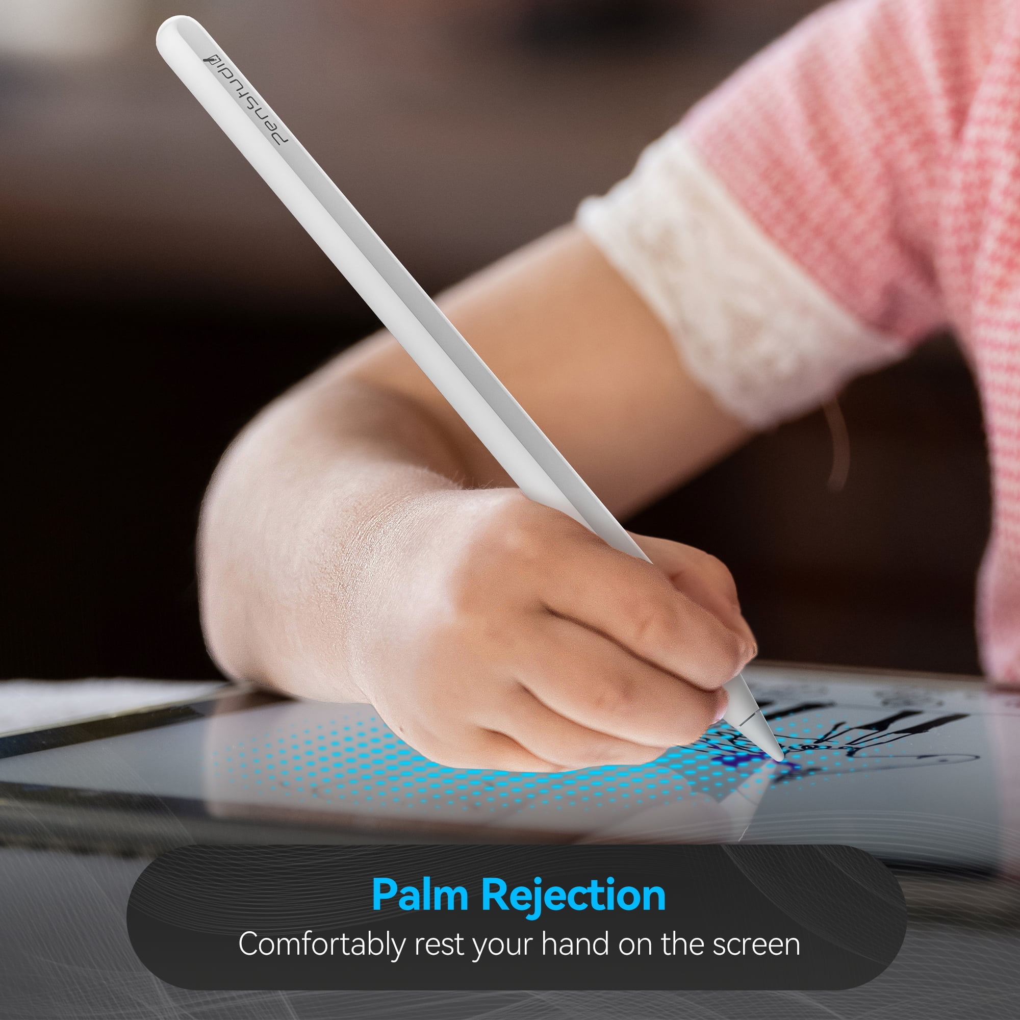 PS1-Pro2 Stylus Pen for iPad 2018–2025｜Anti-Misclick Touch Button & Bluetooth｜USB-C Fast Charge & Metal Tip｜for iPad Pro, Air, Mini, iPad 10th | Customizable Shortcuts