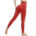 thumbnail image 1 of Pantalones de yoga sin costuras para mujer, color melocotón, de nylon y spandex, de cintura alta, para fitness, running, yoga y uso diario, 1 of 5