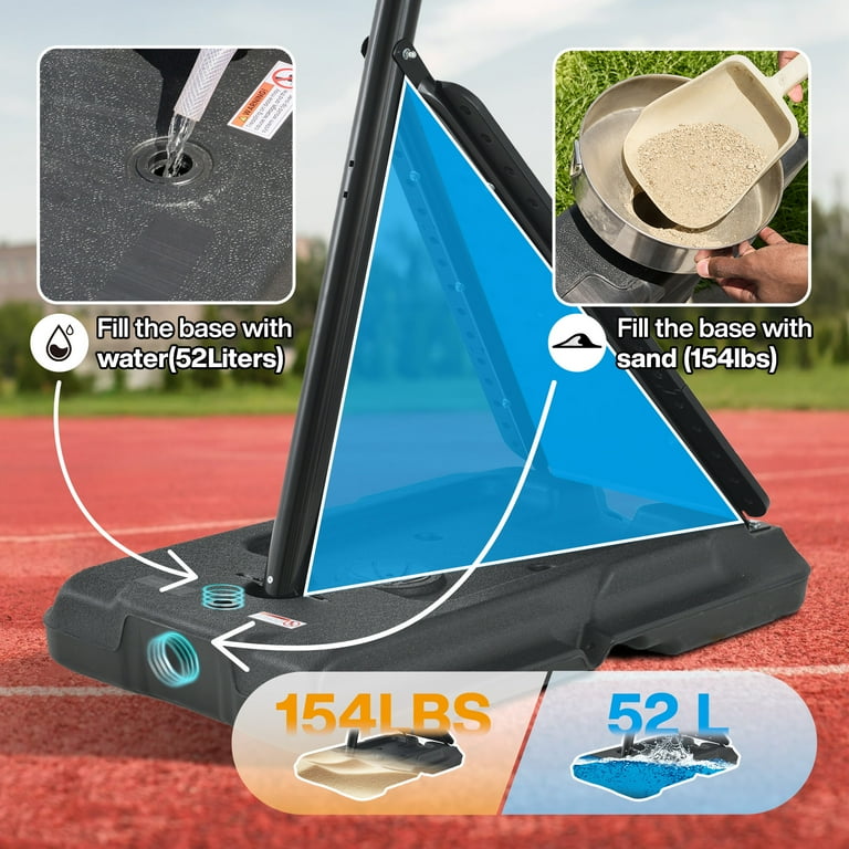G GX9 Portable Basketball Hoop, 5.3-10 ft Adjustable, 44