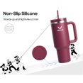 thumbnail image 6 of GEDUX 1200ml Tumbler with Handle, 2-in-1 Leak Proof Lid (Straw/Flip), Insulated Water Bottle, Stainless Steel Tumbler with Non-Slip Silicone, Wide Mouth Travel Mug Cupholder Friendly, 6 of 7