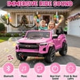 thumbnail image 4 of UBesGoo 24V 2 Seat Licensed Chevrolet Colorado Electric Ride on Car Toy for Toddler Kid w/ Remote Control, LED Lights, Pink, 4 of 10