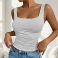 thumbnail image 6 of jowamay Square Neck Tank Top Slim Fit Casual Sexy Sleeveless T Shirt Camisole Casual Tanks Tops for Dating, 6 of 7
