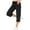 Black, variant on ZyeKqe Cargo Capris for Women Summer Casual Drawstring Capri Pants Wide Leg Cropped Pants Outdoor Hiking Pants with Pockets