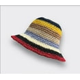 thumbnail image 3 of SikaFu Rainbow Straw Hat Women's Summer Outage Sunscreen Beach Fisherman's Hat Straw Weaving Stripe Covering Basin Hat, 3 of 9